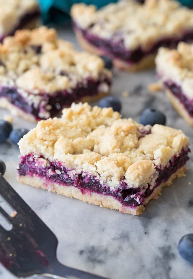 How to make BLUEBERRY CRUMB BARS! I love this easy buttery recipe! #blueberryrecipe #blueberry #recipe #baking #homemade #summerbaking Blueberry Crumb Bars