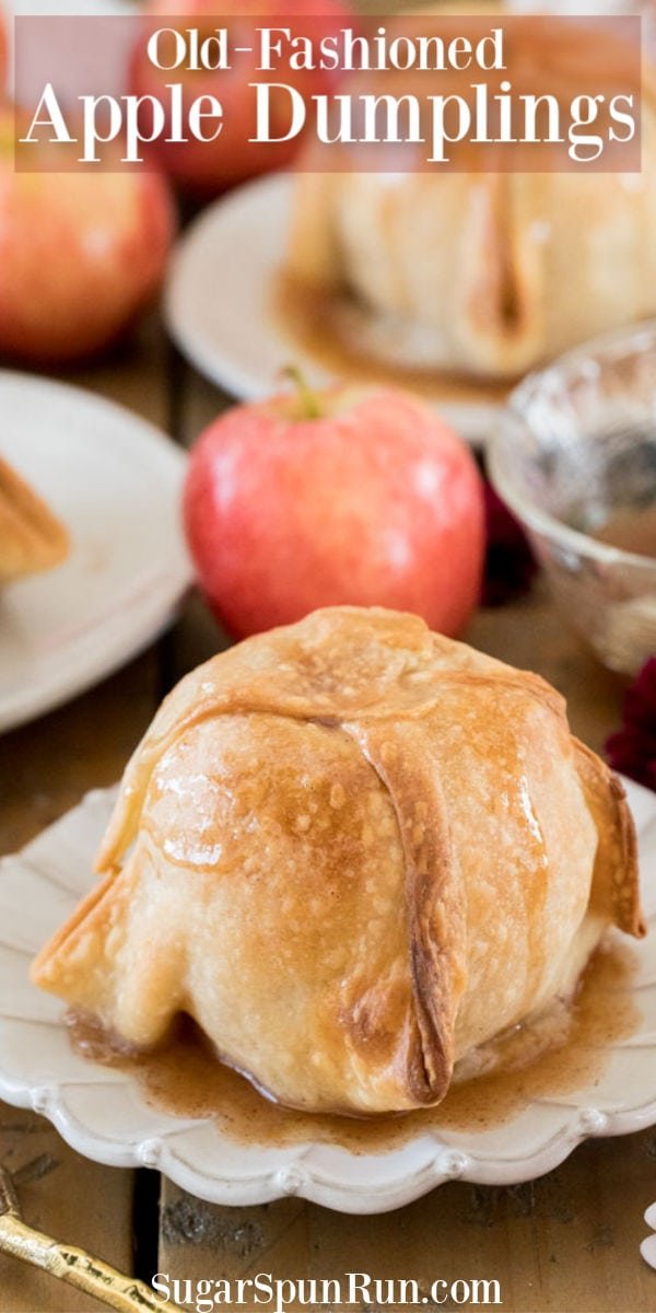Apple dumpling on white plate