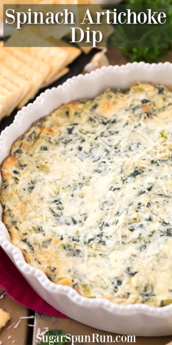 artichoke dip in white pie plate